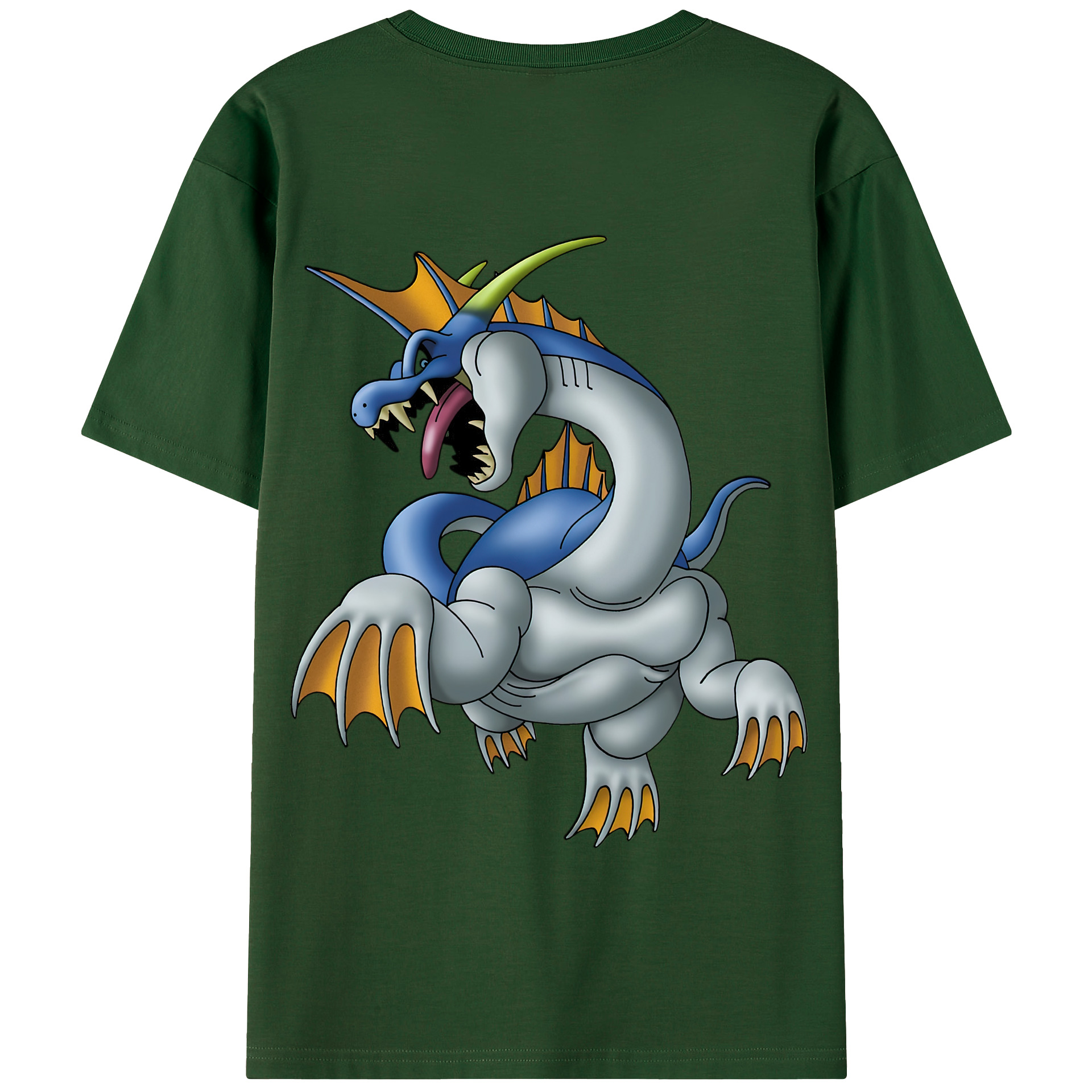 （画像用） ドラゴンクエスト Doragon Kuesuto Dragon Quest 綿100％半袖Tシャツ（背面プリント）